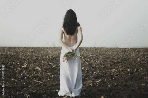  girl with tulips