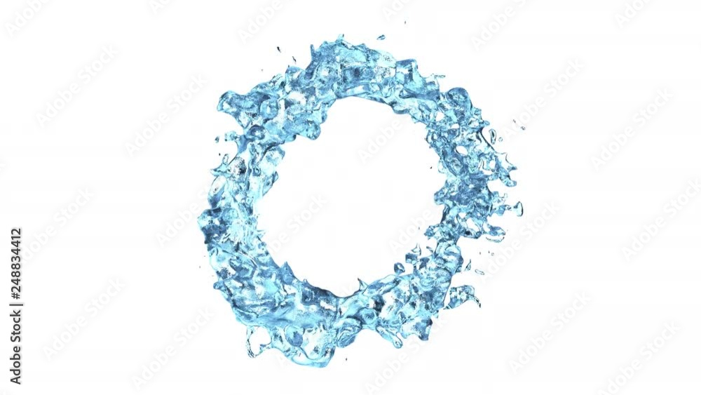 Water ring on white (photo-real, slow motion, , alpha provided, 4K) Water ring on white (photo-real, slow motion, , alpha provided, 4K)