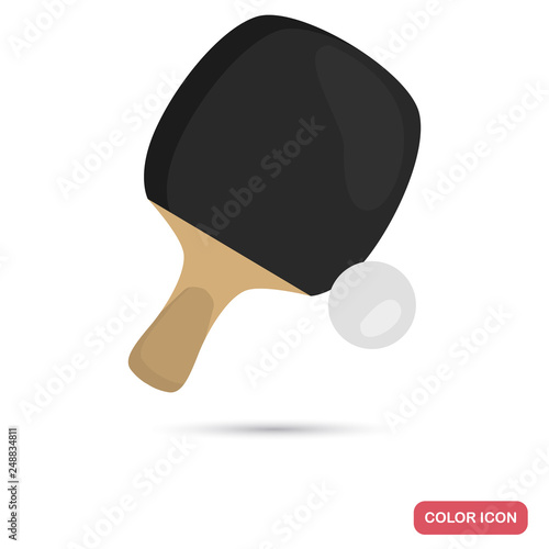 Table tennis and ball color flat icon for web and mobile design