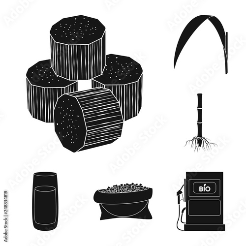 Vector design of sucrose and technology logo. Set of sucrose and cane vector icon for stock.