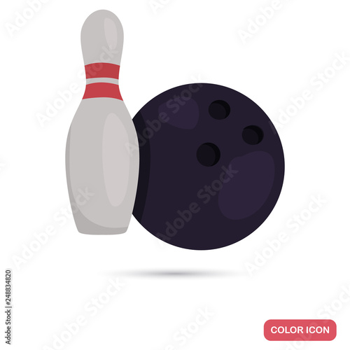 Bawling ball and skittle color flat icon for web and mobile design