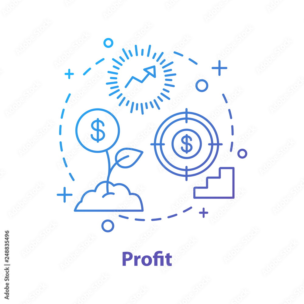 Profit growth concept icon