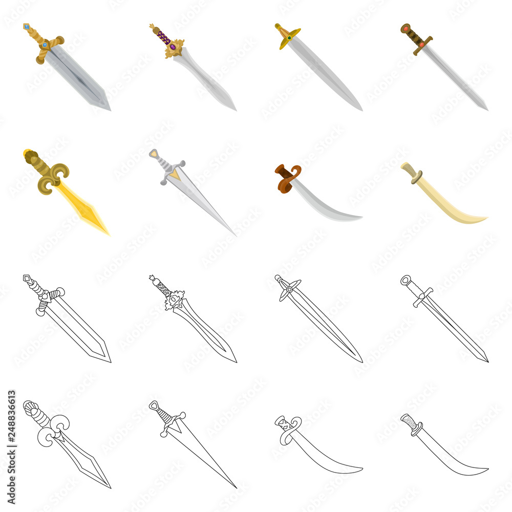 Vector design of game and armor icon. Collection of game and blade stock vector illustration. Vector design of game and armor icon. Collection of game and blade stock vector illustration.