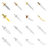 Vector design of game  and armor  icon. Collection of game  and blade  stock vector illustration.