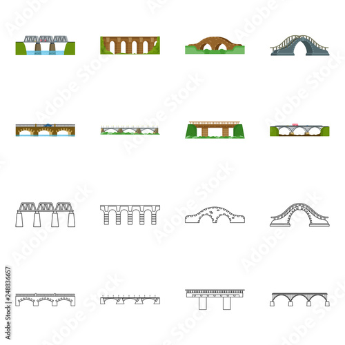 Vector design of connection and design sign. Set of connection and side stock vector illustration.