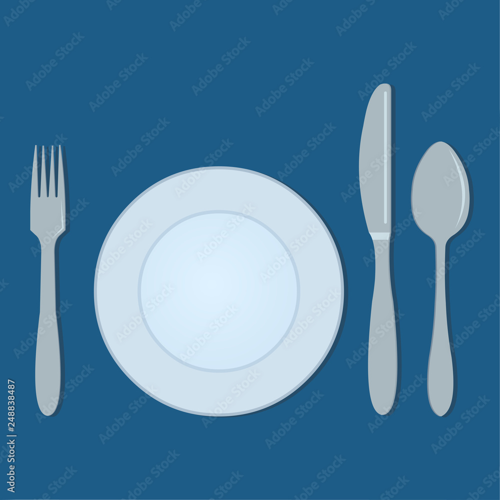 fork spoon knife and plate vector symbol illustration fork spoon knife and plate vector symbol illustration