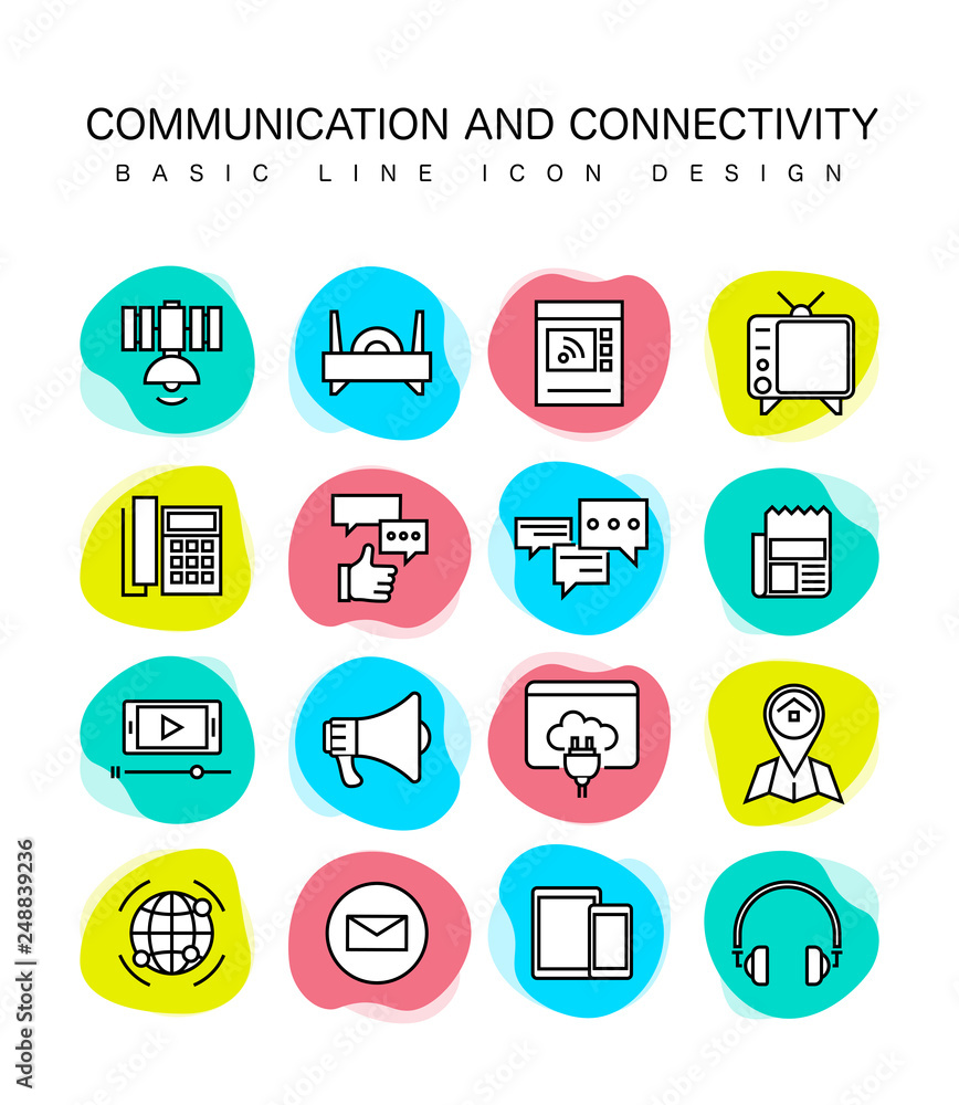 COMMUNICATION AND CONNECTIVITY ICON SET COMMUNICATION AND CONNECTIVITY ICON SET