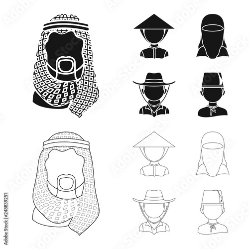 Isolated object of imitator and resident sign. Set of imitator and culture vector icon for stock.