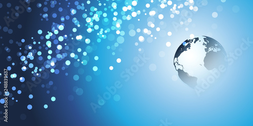      Earth Globe Design on Bright Sparkling Background 