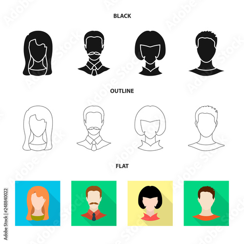 Isolated object of professional and photo sign. Set of professional and profile stock symbol for web.