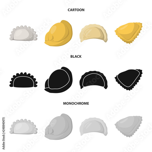Vector illustration of products  and cooking symbol. Collection of products  and appetizer stock symbol for web.