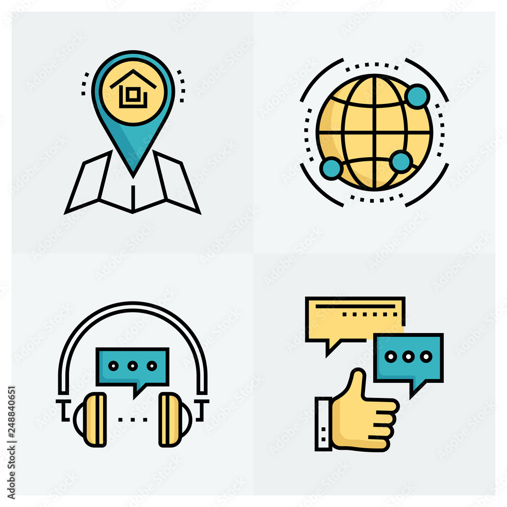 Fototapeta premium COMMUNICATION AND CONNECTIVITY ICON SET