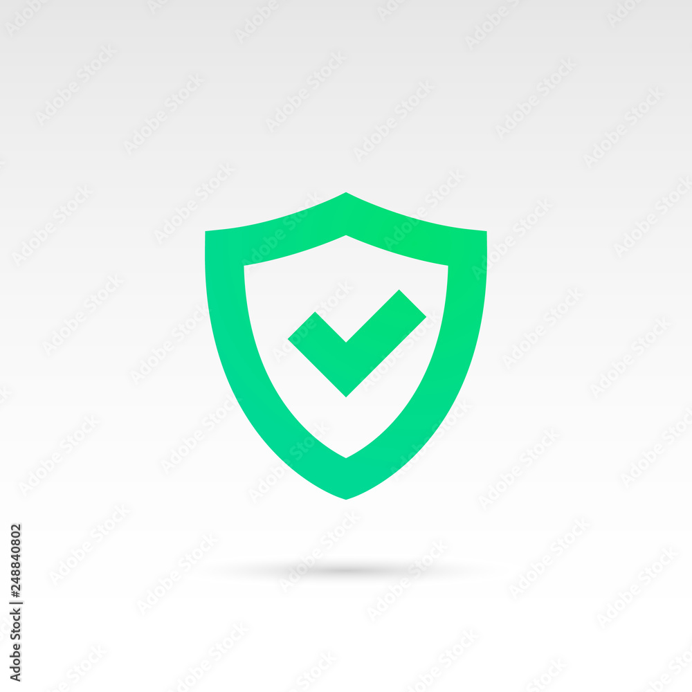 Tick mark in Shield vector Icon Tick mark in Shield vector Icon