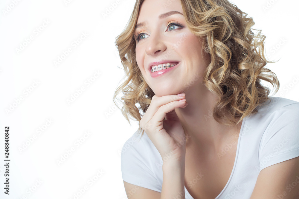 Woman with braces