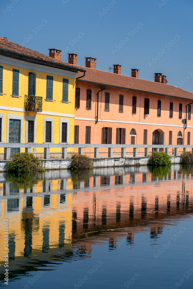 Obraz premium Gaggiano, Milan, along the Naviglio Grande