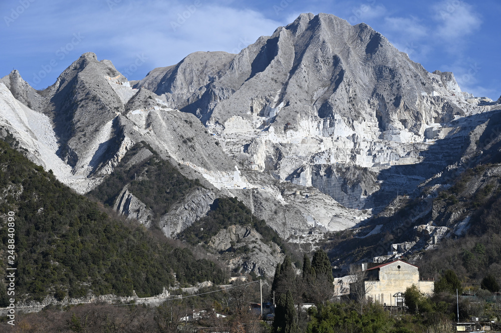 mountains with marble quarries