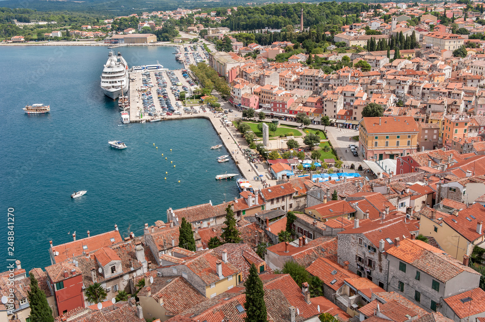 Panoramablick auf Rovinji in Kroatien