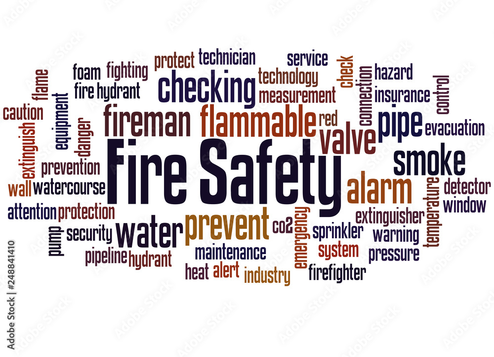 Fire Safety word cloud concept 2
