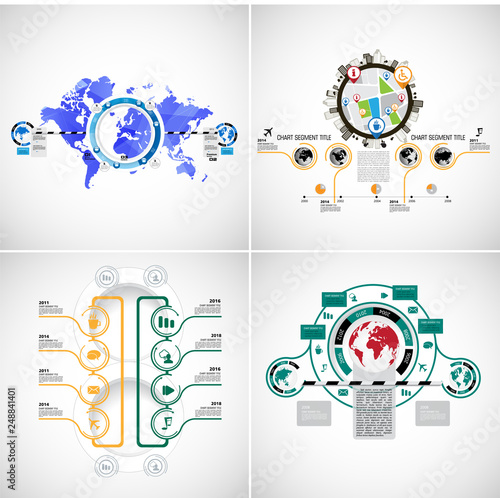 Business infographic elements data visualization vector design