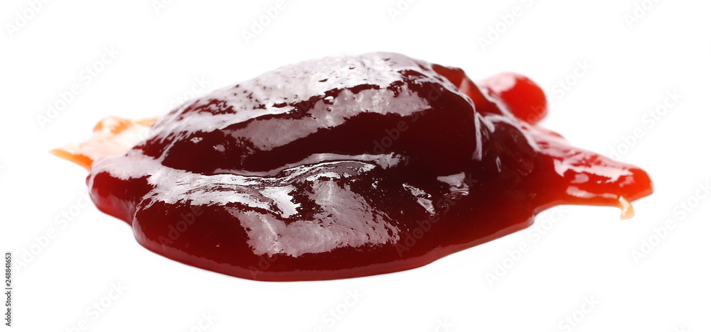 Mixed fruit marmalade isolated on white background Mixed fruit marmalade isolated on white background
