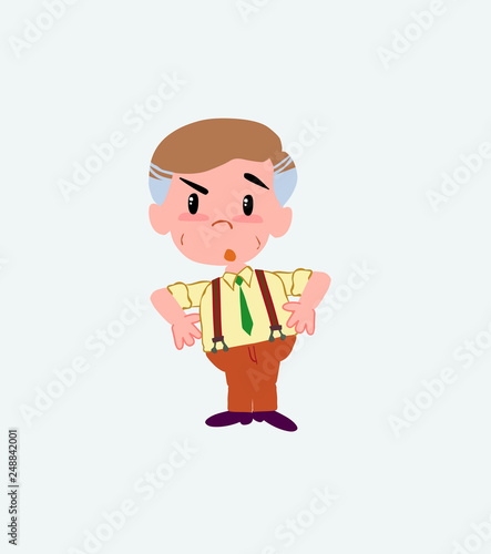 Businessman in casual style with an expression of unpleasant surprise.