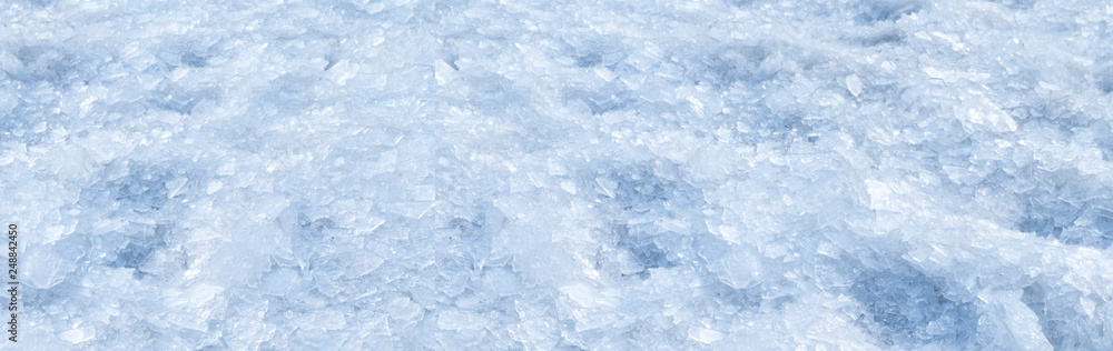 Fototapeta premium Broken crushed ice winter snow background