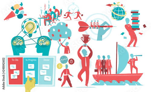 business and technology symbols collection