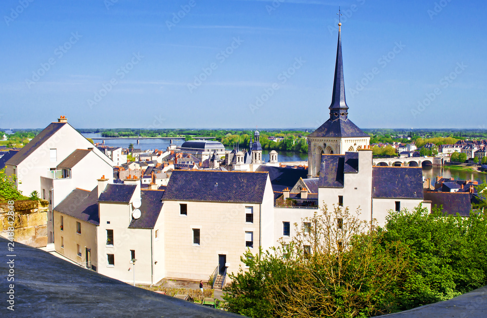 Breathtaking view on amazing small town Saumur
