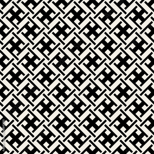 Abstract geometric weave pattern with lines, squares. Seamless vector background.
