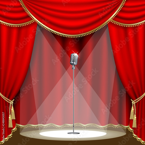 Theater stage  with microphone