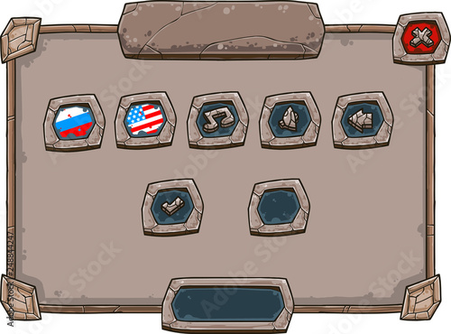 Settings window with buttons for computer game