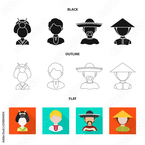 Vector design of imitator and resident logo. Collection of imitator and culture stock vector illustration.