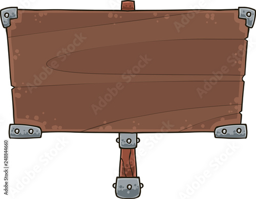 Picture with wooden signpost for computer game