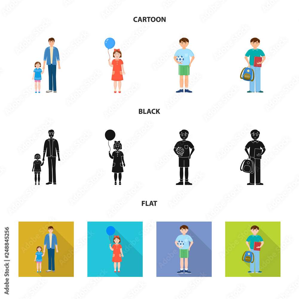 Vector illustration of character and avatar symbol. Set of character and portrait stock vector illustration. Vector illustration of character and avatar symbol. Set of character and portrait stock vector illustration.