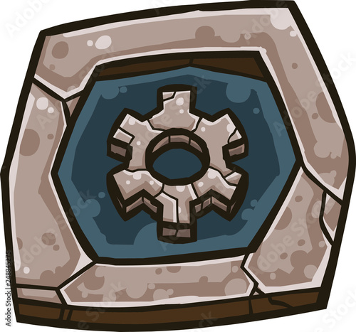 Settings icon made of stone for computer game