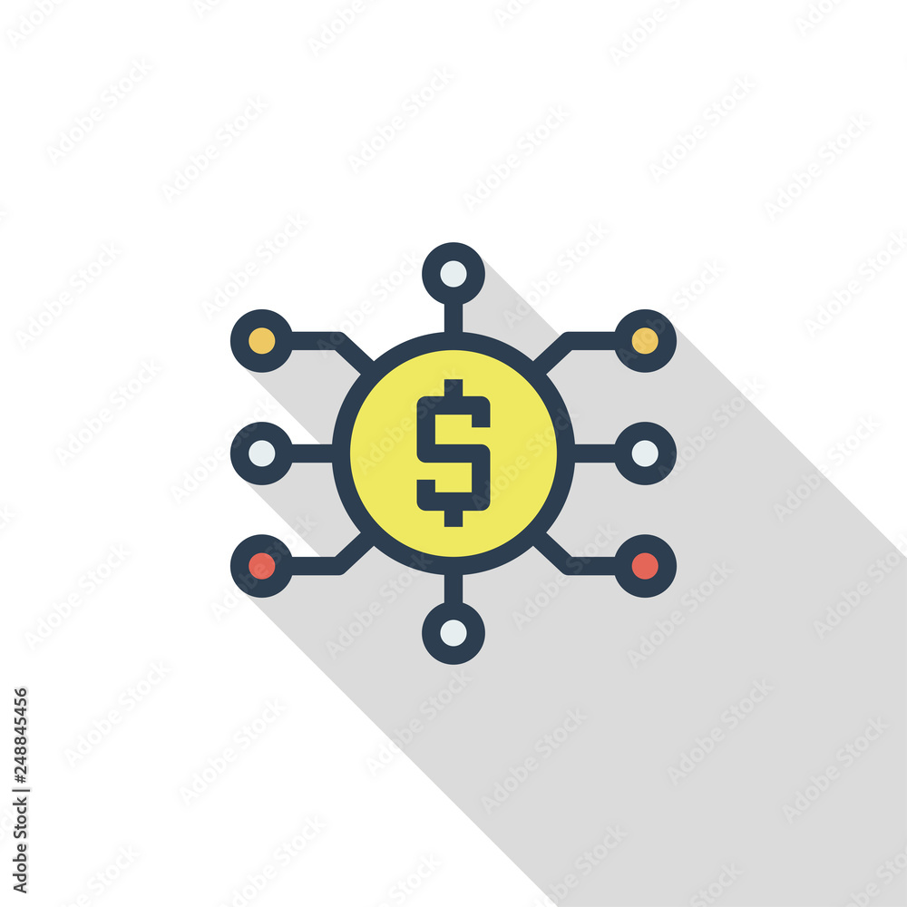 Digital Money Flat Icon Concept Digital Money Flat Icon Concept
