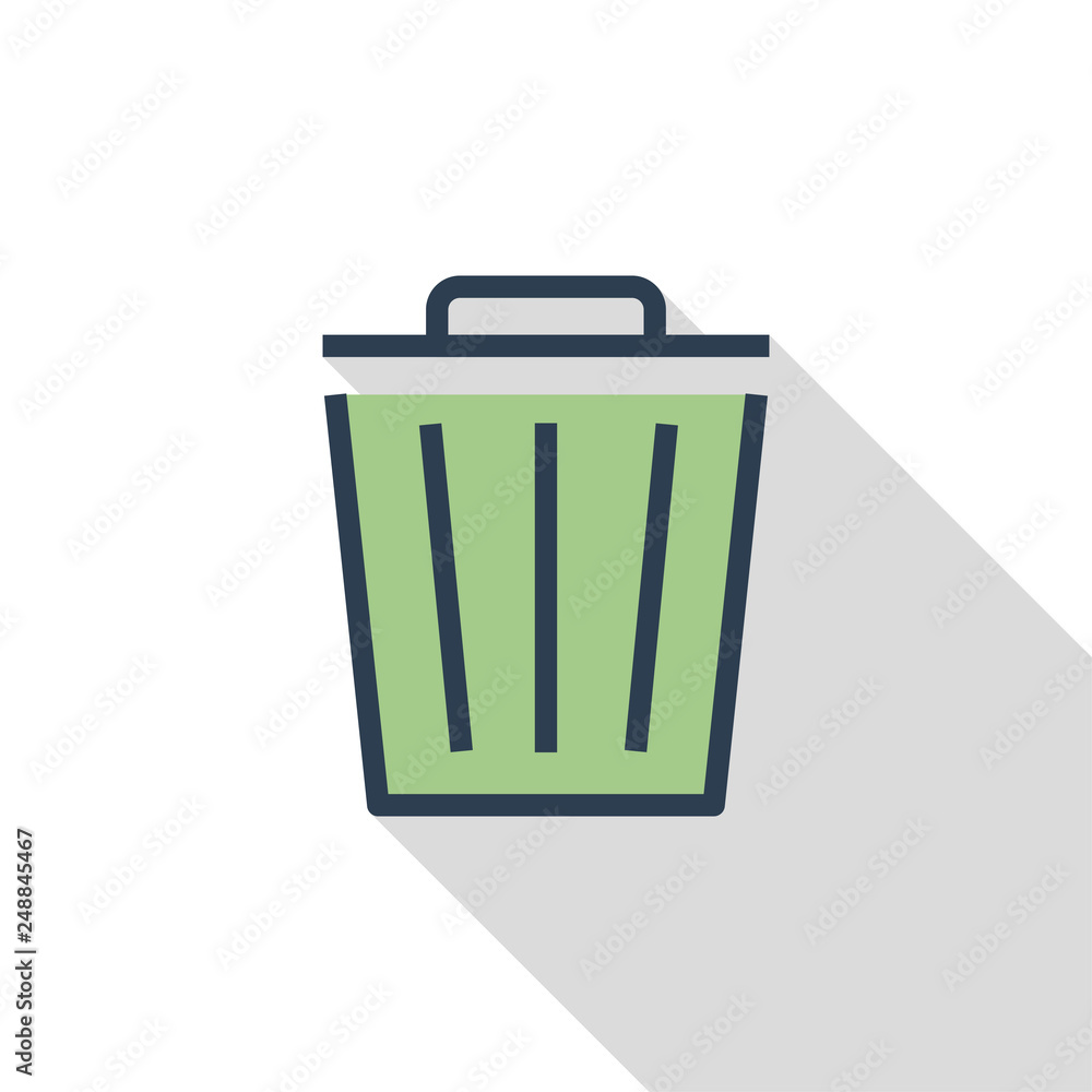 Dustbin Flat Icon Concept Dustbin Flat Icon Concept