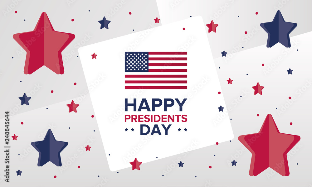 Happy Presidents day in United States. Washington's Birthday. Federal holiday in America. Celebrated in February. Poster, banner and background Happy Presidents day in United States. Washington's Birthday. Federal holiday in America. Celebrated in February. Poster, banner and background