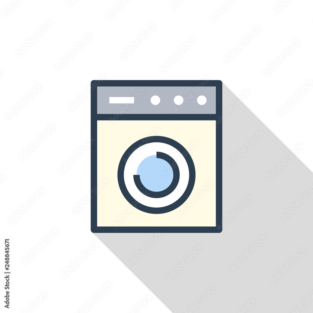 Laundry Machine Flat Icon Concept