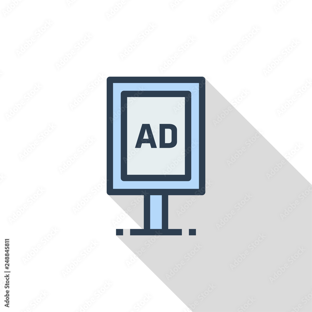 Outdoor Ads Flat Icon Concept Outdoor Ads Flat Icon Concept