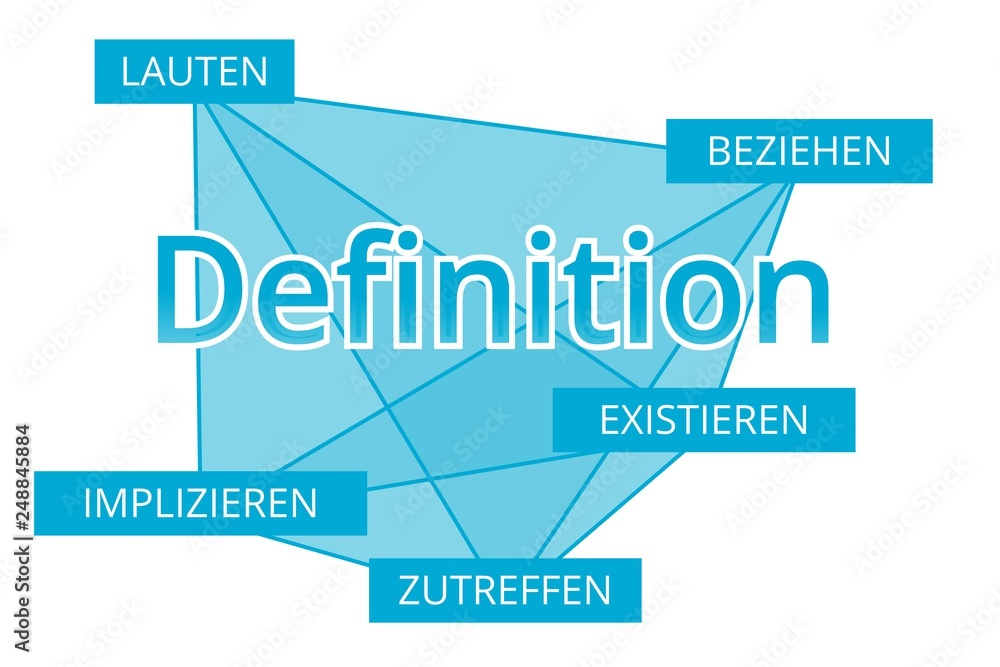 Definition - Begriffe verbinden, Farbe blau