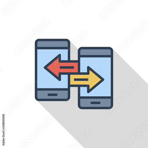 Peer to Peer Transfer Flat Icon Concept