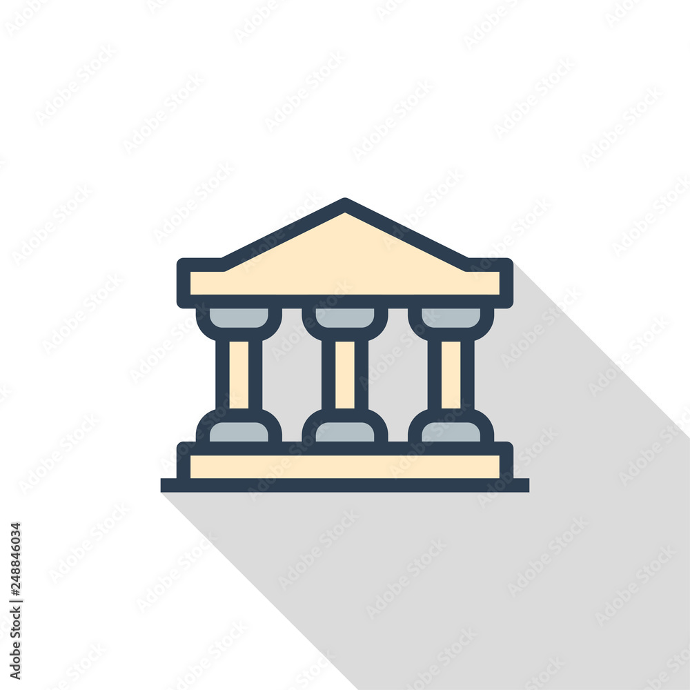 University Building Flat Icon Concept University Building Flat Icon Concept