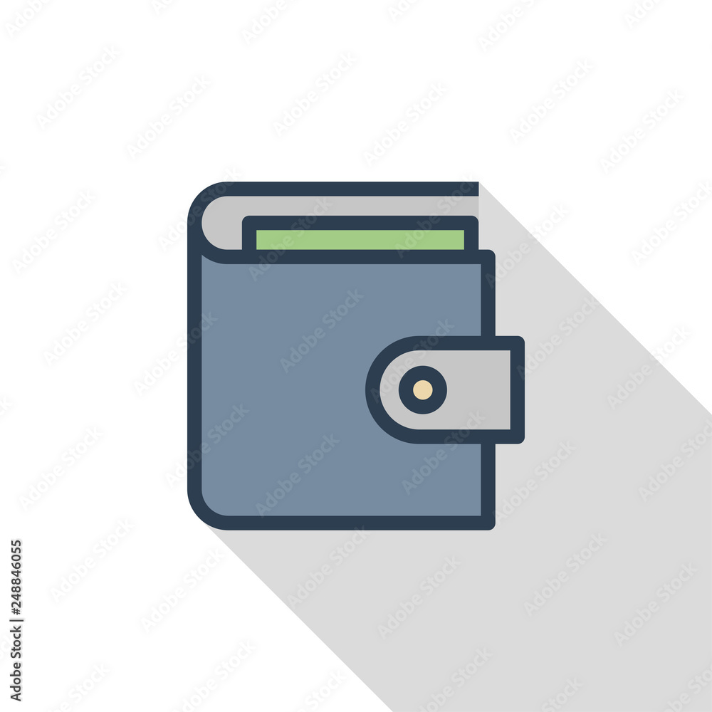 Wallet Flat Icon Concept Wallet Flat Icon Concept