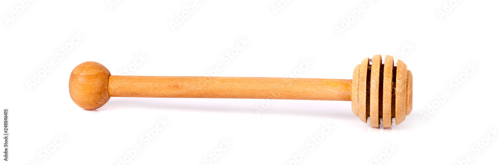 Honey dipper or spoon made from wooden isolated on white background Honey dipper or spoon made from wooden isolated on white background