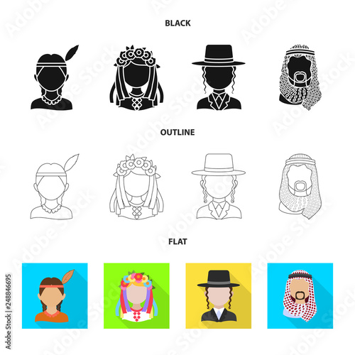 Vector design of imitator and resident icon. Set of imitator and culture stock symbol for web.