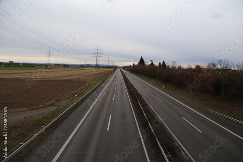 View of the German autobahn from the bridge © leomalsam