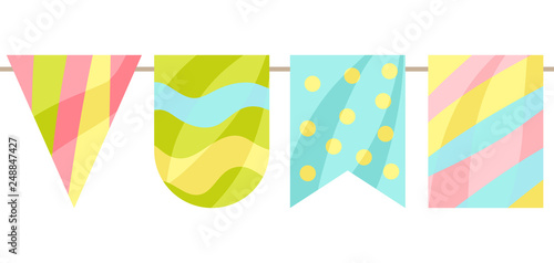 Holiday seamless pattern with garland of flags.