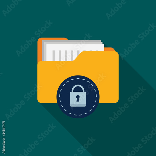 File Protection Flat Icon Concept