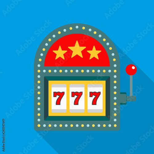 Slot Machine Flat Design Jackpot Icon with Side Shadow